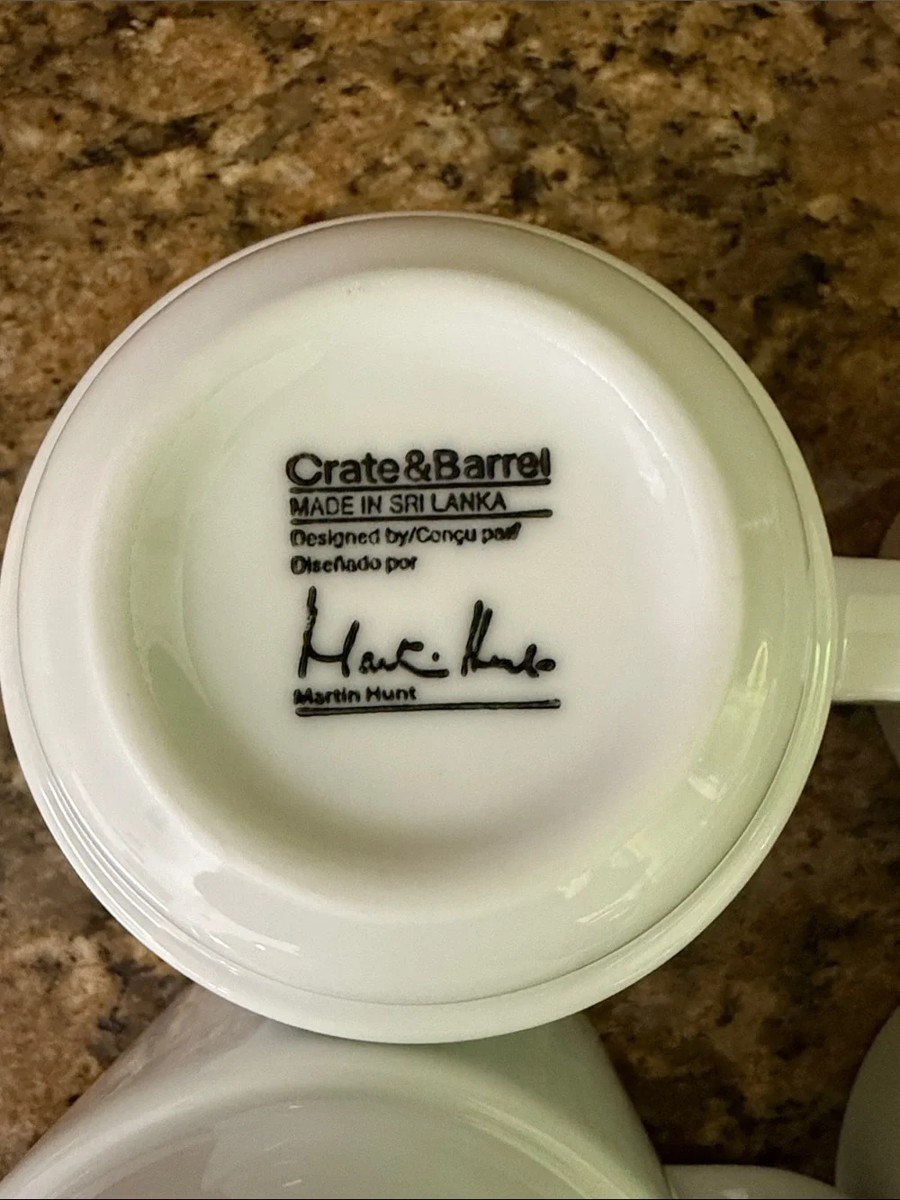 Crate&Barrel White Ceramic Mugs - Set of 4